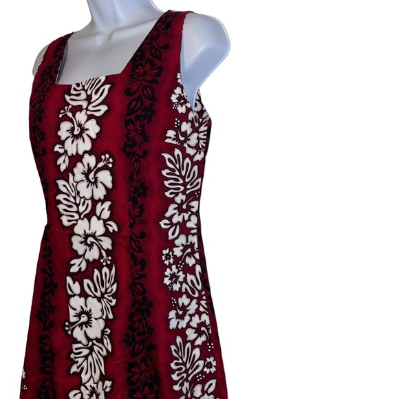 Vintage Royal Creations Hawaii Muumuu Dress Womens L Red Mumu Floral Hawaiian - Picture 4 of 10
